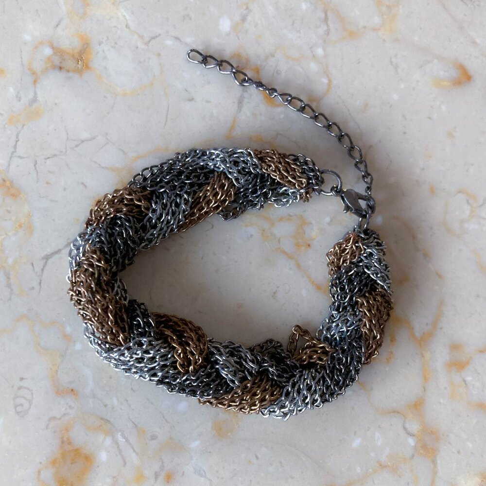 2 FOR $15 Silver Copper Braided Chain Bracelet